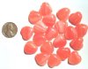 20 15mm Orange with White Marble Hearts